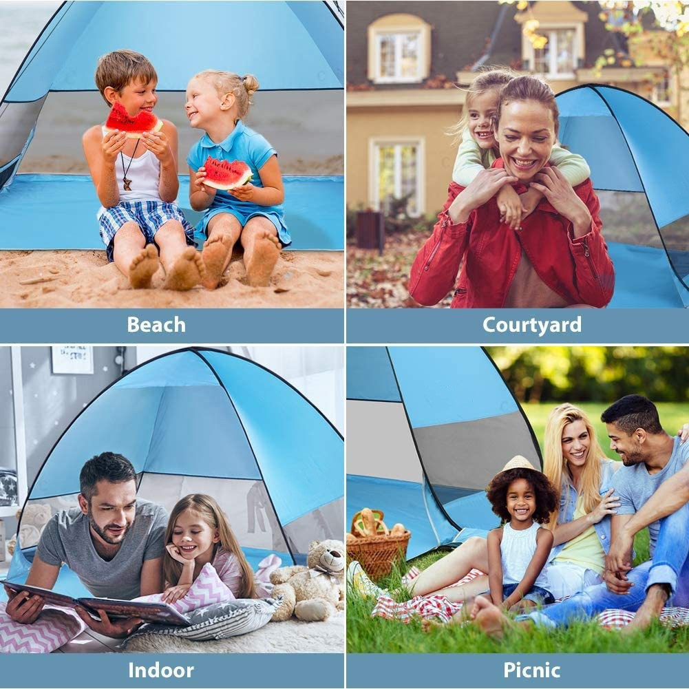 Cheap Goat Tents New Automatic Opening Beach Tent Sun Shelter UV protective Tent Shade Lightwight Pop Up Open For Outdoor Camping Fishing   